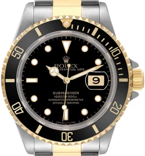 Rolex Submariner 16613 Stainless steel and 18k yellow gold Black