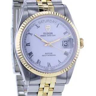 Tudor Prince Date-Day 76213 36mm yellow gold$steel White