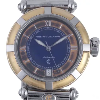 Philippe Charriol Stainless steel and 18k yellow gold Blue