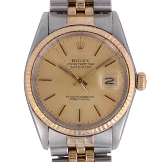 Rolex Oyster Perpetual "Datejust" 16013 Stainless steel and 18k yellow gold Champagne