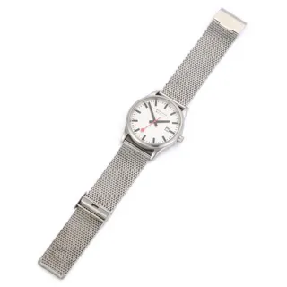 Mondaine 41mm Stainless steel White