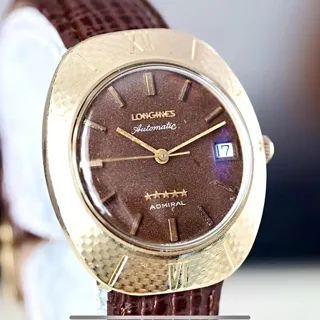 Longines Admiral 5 STAR 35mm Yellow gold and Stainless steel Burgundy