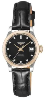 Longines Record L23205572 26mm Rose gold and Stainless steel Black