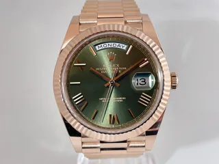 Rolex Day-Date 228235 40mm Everose gold green