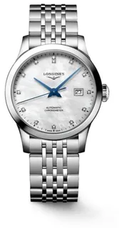 Longines Record L2.321.4.87.6 30mm Stainless steel Mother of pearl