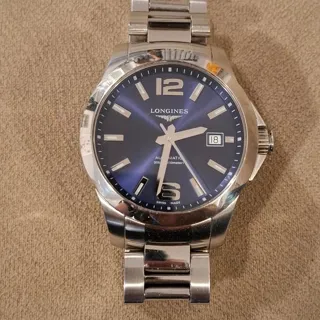 Longines Conquest L3.776.4.99.6 39mm Stainless steel Blue