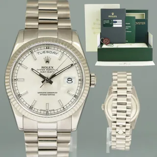 Rolex Day-Date "President" 118239 36mm White gold Silver