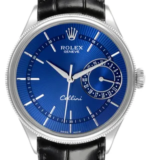 Rolex Cellini Date 50519 White gold blue