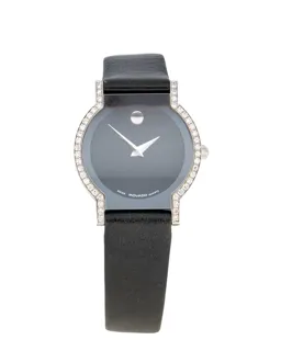 Movado Museum 24mm 18ct Gold Black