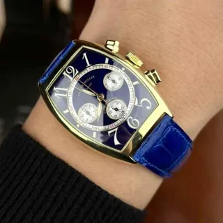 Franck Muller 6850 CC AT 34mm Yellow gold Silver