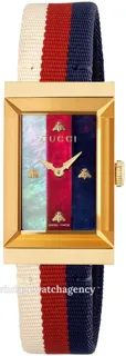 Gucci G-Frame YA147405 gold toned steel Multi-colored Mother of pearl