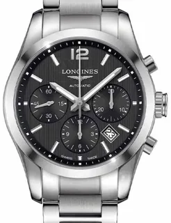 Longines Conquest Classic L2.786.4.56.6 41mm Stainless steel Black