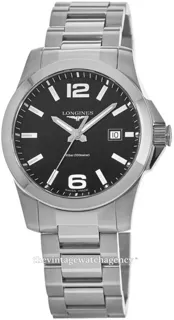 Longines Conquest L3.759.4.58.6 41mm Stainless steel Black