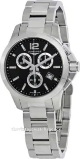 Longines Conquest L33794566 36mm Brushed/polished steel Black