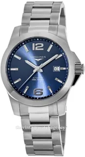 Longines Conquest L37784966 43mm Brushed/polished steel Blue