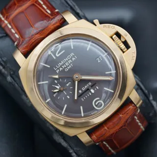 Panerai Luminor 1950 8 Days GMT PAM 00289 44mm Rose gold Brown