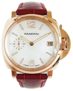 Panerai Piccolo Due Madreperla PAM 01280 38mm Goldtech White