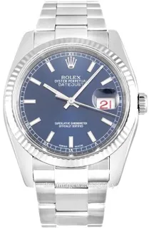 Rolex Datejust 116234-0128 White gold and Stainless steel Blue