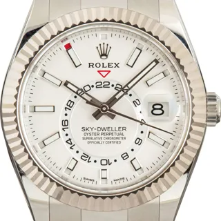 Rolex Sky-Dweller 326934 42mm Oystersteel$18k White Gold White