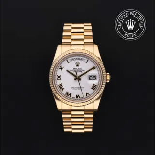 Rolex Day-Date 36 118238 36mm Yellow gold WHITE ROMANS