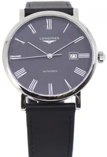 Longines Elegant L4.911.4.71.2 41mm Stainless steel Black