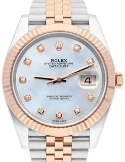 Rolex Datejust 41 Rose gold and Stainless steel White