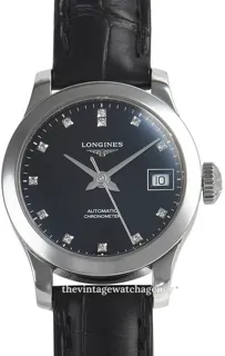 Longines Record L23204572 26mm Stainless steel Black