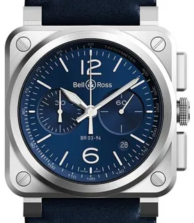 Bell & Ross Instruments BR0394-BLU-ST/SCA 42mm Stainless steel Blue