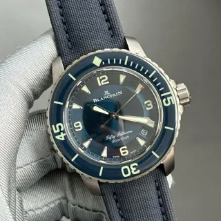 Blancpain Fifty Fathoms 5015-12B40-O52B 45mm Titanium Blue