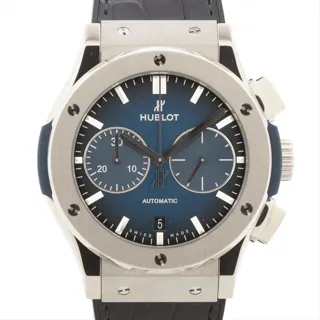 Hublot Classic Fusion Chronograph 521.NX.6670.LR.JPN18 TI 43mm Titanium Blue