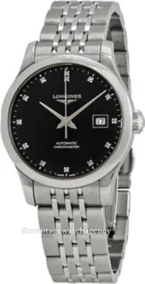 Longines Record L2.321.4.57.6 30mm Stainless steel Black