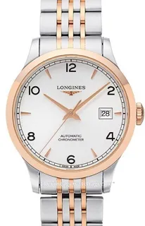 Longines Record L2.820.5.76.7 38.5mm Rose gold and Stainless steel Silver