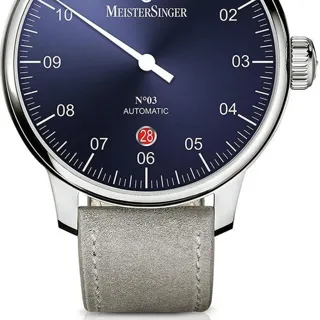 MeisterSinger N° 03 DM908 40mm Stainless steel Blue