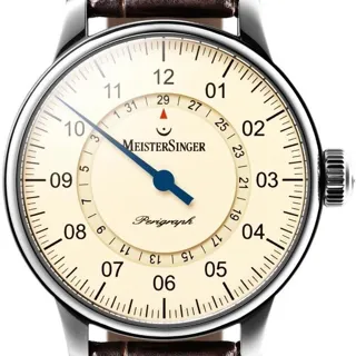 MeisterSinger Perigraph AM1003 43mm Stainless steel Champagne