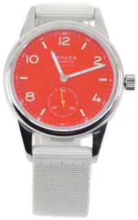 NOMOS Club Neomatik 743 37mm Stainless steel Orange