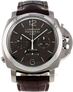 Panerai Special Luminor 1950 Titanium 8 Days Chrono Monopulsante GMT PAM 00311 44mm Titanium Brown