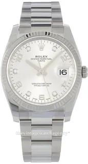 Rolex Oyster Perpetual Date 115234-0012 34mm White gold and Stainless steel Silver