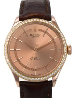 Rolex Cellini 50705RBR 39mm 18kt Rose Gold Pink