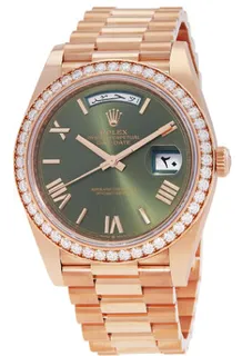 Rolex Day-Date 40 228345RBR-0022 Everose gold Green