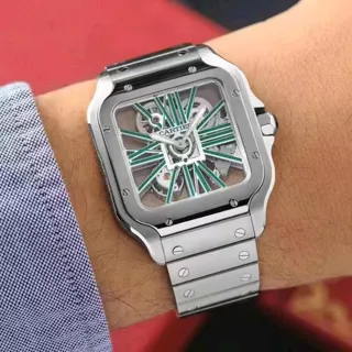 Cartier Santos de Cartier WHSA0028 40mm Stainless steel Skeletonized