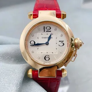 Cartier Pasha WJ11913G 32mm Rose gold Silver