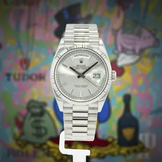 Rolex Day-Date 36 128239 36mm White gold Silver