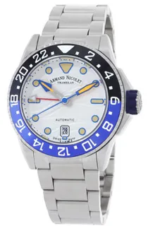 Armand Nicolet JSH GMT A487RGU-AU-MA2481AA 41mm Stainless steel Silver