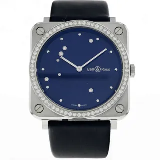 Bell & Ross BR S Diamond Eagle BRS-EA-ST-LGD/SCR/SAT 39mm Stainless steel Midnight Blue with 7 Diamonds