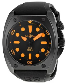 Bell & Ross Marine BR0292-ORANGE 44mm Black PVD Steel Black