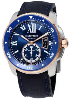 Cartier Calibre de Cartier W2CA0008 Rose gold and Stainless steel Blue