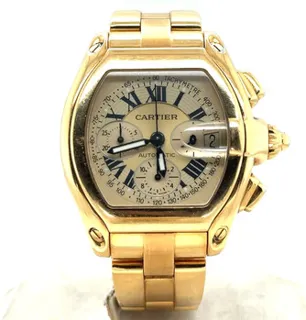 Cartier Roadster W62021Y2 47mm 18kt Yellow Gold Silver