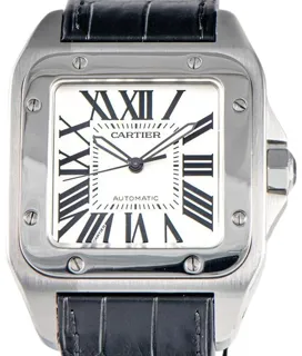 Cartier Santos 100 2656 38mm Stainless steel White