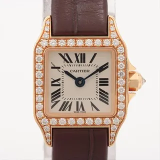 Cartier Santos Demoiselle WF902004 24mm Rose gold Silver