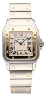 Cartier Santos Galbée 1566 29mm Yellow gold and Stainless steel White